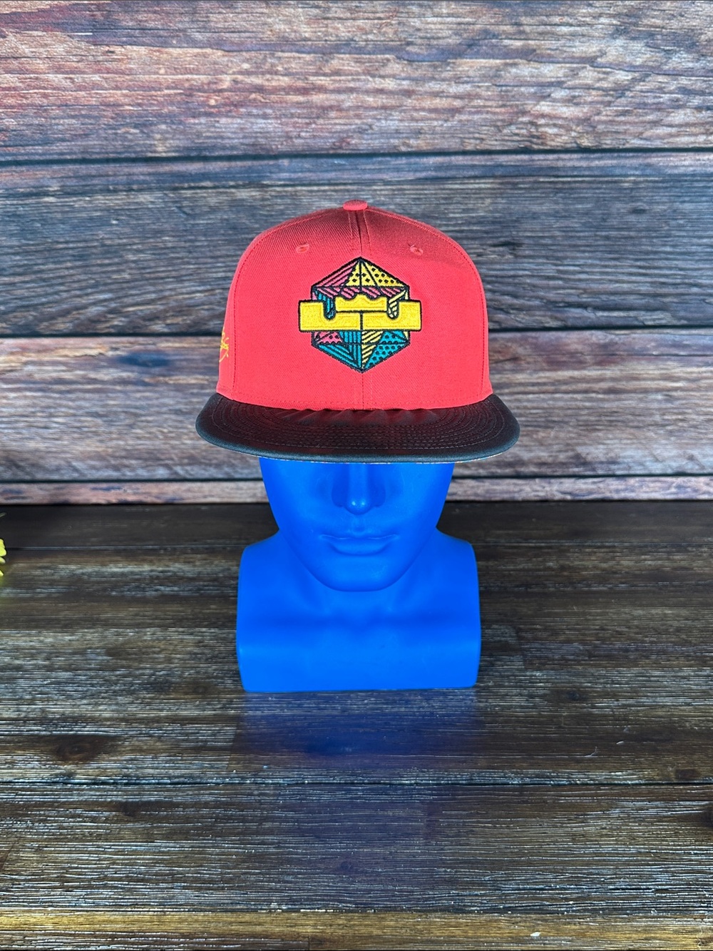 Nike LeBron James Neon Coral Snapback hat with Yellow LeBron logo